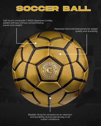 Miniatura 6 de American Challenge Balón de fútbol Bérgamo – Balón de fútbol profesional para campos de césped – Pelotas de fútbol duraderas cosidas a máquina
