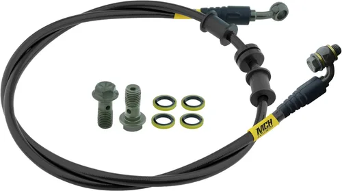 Miniatura 9 de Manguera de aceite para freno hidráulico de motocicleta - 400mm/15.75" Línea de aceite trenzada de acero M10 de 28 grados para bicicleta de tierra