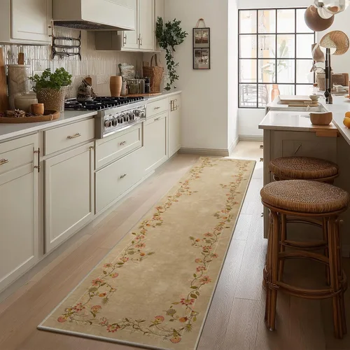 Miniatura 83 de Alfombra de pasillo lavable antideslizante: alfombra de cocina de 2 x 6 pies, resistente a las manchas, con parte trasera de goma, alfombra suave