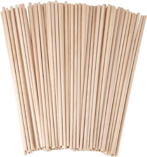 Miniatura 7 de Varillas de madera de 1/8 x 12 pulgadas sin terminar de madera natural para manualidades, palos de bambú para ramo de flores, 200 piezas