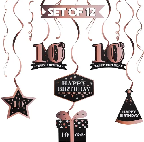 Miniatura 104 de LINGTEER - Serpentinas para fiesta de cumpleaños, 10º