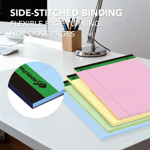 Miniatura 5 de KAISA KSU-6887 - Bloc de notas de tamaño legal de 15 libras, con hojas recicladas de color, 50 hojas con renglones, de 5 x 8 pulgadas, 8 blocs