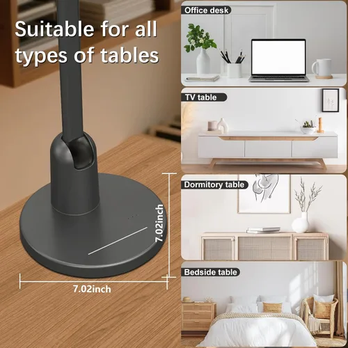 Miniatura 6 de Lámparas de escritorio para oficina en casa con base estable, luz LED de escritorio ultra brillante de 1000 lúmenes, lámpara de mesa regulable