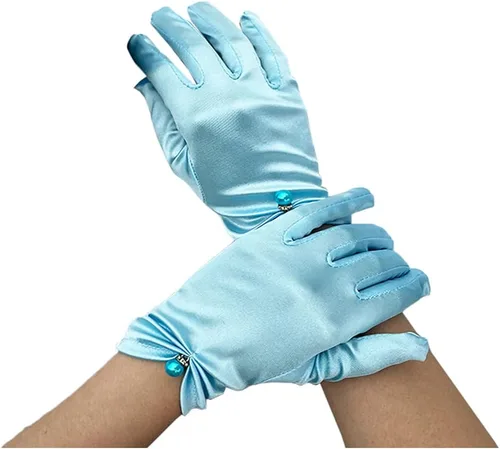 Miniatura 34 de Vestido de novia de satén para mujer, fiesta de ópera, guantes de los años 20, guantes hasta la muñeca