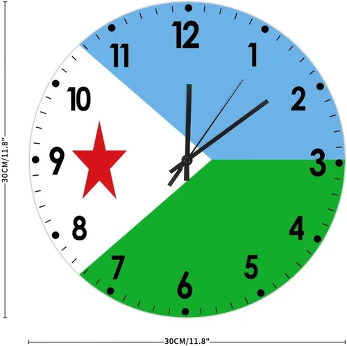 Miniatura 23 de Cheyan Reloj de pared con bandera de Canadá de 12 pulgadas, silencioso, sin tictac, de PVC, funciona con pilas, reloj redondo decorativo, regalo