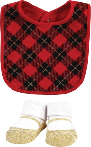 Miniatura 47 de Hudson Baby Conjunto de babero y calcetines unisex de algodón para bebé