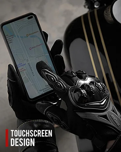 Miniatura 5 de Guantes para motocicleta duraderos de dedos completos para carreras, verano, bicicleta, deportes extremos, compatibles con pantallas táctiles, M