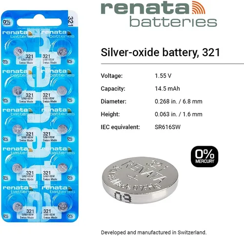 Miniatura 2 de Renata Batteries Batería de reloj 321 / SR616SW (paquete de 5)
