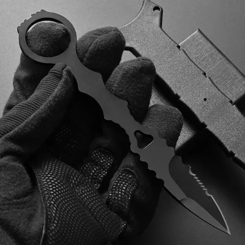 Miniatura 7 de Gtkii GTK397 Cuchillo fijo Cool con hoja de acero D2, mango de acero inoxidable, cuchillo herramienta EDC para camping, aventura al aire libre