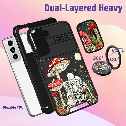 Miniatura 5 de Funermei Funda para Samsung Galaxy S22 Plus – Funda Linda de Calaveras para Mujeres Niñas Esqueleto Gótico Divertido Gracioso Espeluznante Horror