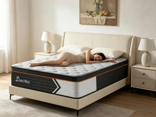 Miniatura 32 de Colchón tamaño individual de 10 pulgadas en una caja, espuma viscoelástica híbrida y resortes embolsados, 7 zonas para dormir de espalda y de lado