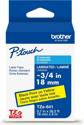 Miniatura 28 de Brother Cinta de etiquetas P-Touch TZe negra con impresión en azul (TZe541), laminada, 3/4 pulgadas x 26.2 pies (0.709 in x 26.2 ft)