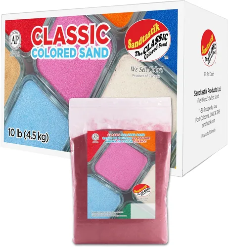 Miniatura 32 de Sandtastik Arena blanca de color clásico: caja a granel de 10 libras de arena de grano fino vibrante para artes y manualidades, botellas de arena