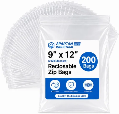 Miniatura 7 de Spartan Industrial - Bolsas de plástico de polietileno transparente recerrable de 6" x 9" (200 unidades) de un cuarto de galón con cremallera