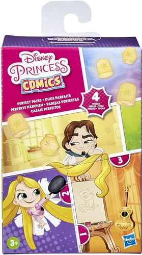Miniatura 2 de Disney Princess Perfect Pairs Rapunzel, divertido juguete enredado con 2 muñecas, vitrina y soporte para barco, para niños de 3 años en adelante