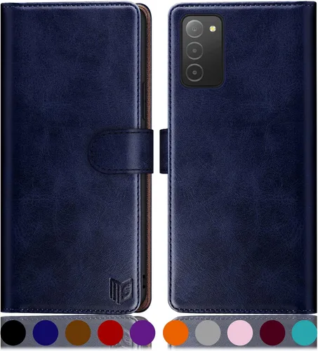 Miniatura 15 de SUANPOT Funda tipo cartera para Samsung Galaxy A03S 【Bloqueo RFID】 Soporte para tarjetas de crédito, libro de folio con tapa de cuero PU Funda a