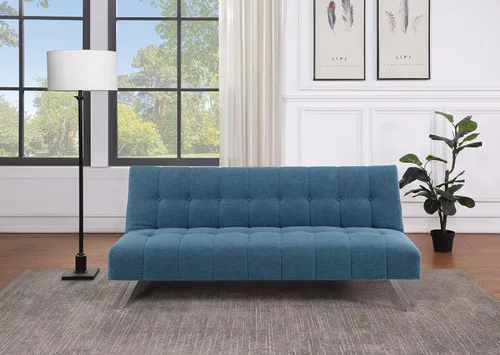 Miniatura 2 de OSP Home Furnishings Sawyer - Sofá futón convertible con fácil elevación y patas de acero inoxidable, tela azul