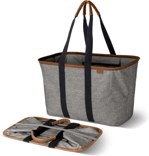 Miniatura 12 de CleverMade Collapsible LUXE Tote, 30L Foldable Grocery Shopping Bag, Reusable