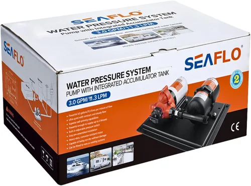 Miniatura 12 de SEAFLO Sistema de Bomba de Agua y Tanque Acumulador Serie 33 - 115V, 3,3 GPM, 45 PSI, Tanque de 0,2 Galones Reduce el Ciclado Para Uso Marino
