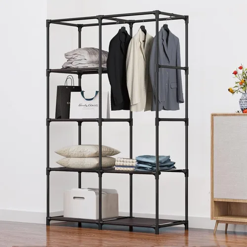 Miniatura 3 de SORCEDAS Portable Closet Wardrobe Organizer Storage with Cover Non-Woben Fabric Portable Wardrobe Closet for Hanging Clothes Racks Shelving 33 Inch