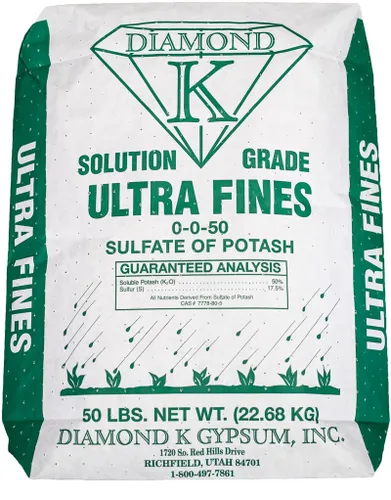 Bolsa de 50 libras de sulfato de grado de solución orgánica de fertilizante de potasio en polvo 0-0-50 (1 bolsa)