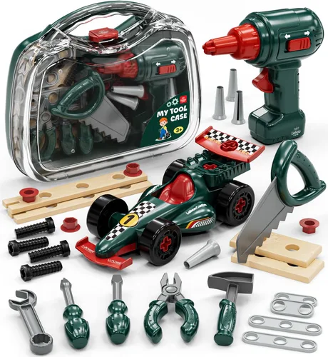 Miniatura 11 de Lehoo Castle Juego de herramientas para niños, juego de herramientas para niños pequeños con caja de herramientas, herramientas de construcción