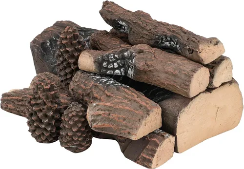 Miniatura 9 de Skyflame Set de 6 Troncos Grandes para Chimenea a Gas, Troncos de Madera Realistas Resistente al Calor para Chimenea de Gas, Fuego Central o Fogata
