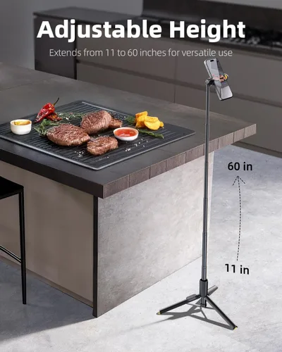 Miniatura 5 de TODI Selfie Stick Tripod for iPhone, 60" Lightweight Phone Tripod Stand with Wireless Remote, Extendable Selfie Stick for iPhone, All-in-1, Negro
