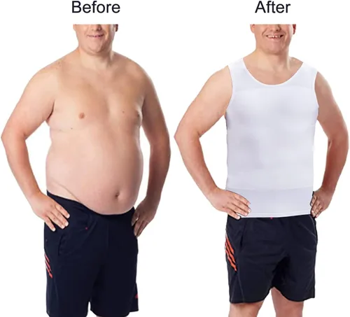 Miniatura 2 de Lgtfy Mens Gynecomastia Compression Shirts, Slimming Body Shaper Tank Top, Tummy Control Undershirts - Change in Seconds
