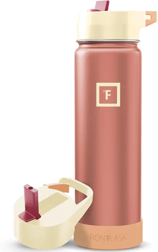 Miniatura 117 de IRON °FLASK Frasco de hidratación para acampar y senderismo con pajilla, botella de agua deportiva de acero inoxidable con aislamiento de boca