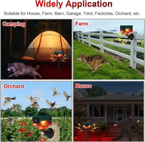 Miniatura 7 de Luces de alarma de seguridad con sensor solar para exteriores, detector de movimiento de 360°, luz estroboscópica intermitente, lámpara de Rojo 1
