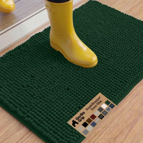 Miniatura 25 de GORILLA GRIP SOAKSTOPPER - Tapete para puerta de perro, 30 x 20 pulgadas, lavable a máquina, absorbente, captura la humedad, barro, suciedad, Negro
