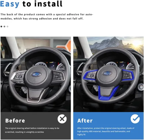 Miniatura 2 de Auovo Funda de Volante y Tapa de Consola Central para Subaru Crosstrek Outback Legacy Accesorios 2018-2026 para Subaru Impreza 2017-2026/19-26 Azul