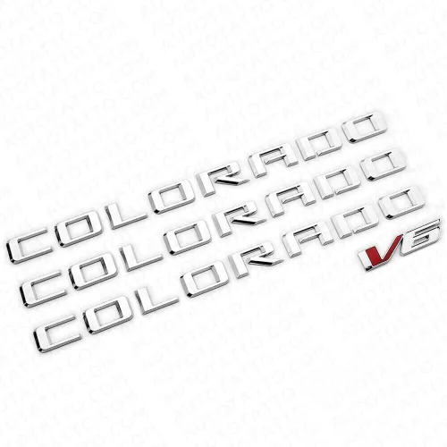 4 emblemas laterales para guardabarros de cuerpo Colorado V6 2015-2022, insignia 3D, logotipo de camión, letra 85594766, repuesto para Colorado