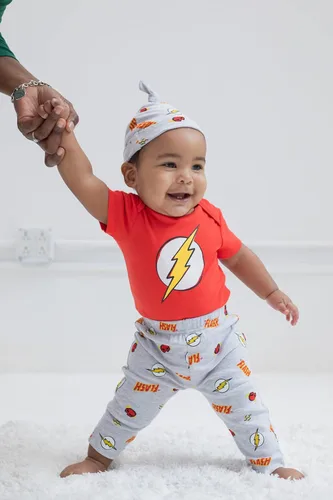 Miniatura 2 de DC Comics Batman Baby - Conjunto de 3 piezas para bebé mono de peluche y sombrero
