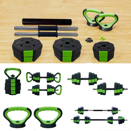 Miniatura 10 de Juego de mancuernas ajustables de 44 libras, pesas ajustables como mancuernas/pesas rusas para gimnasio en casa Redonda