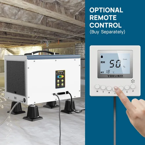 Miniatura 6 de ARGENDON Commercial Dehumidifiers with Pump and Drain Hose for Crawlspace, Basement, 120 PPD Crawl Space Dehumidifier for Large Spaces, Job Site