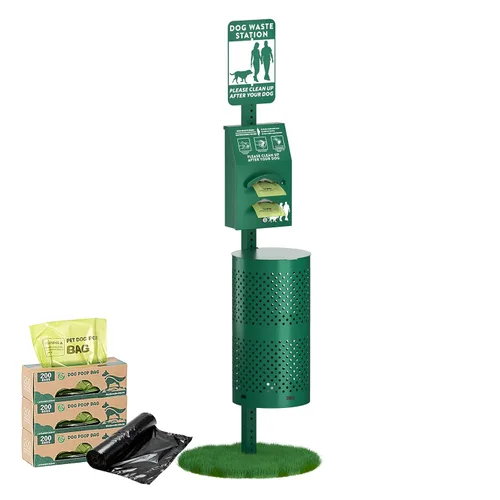 Miniatura 10 de Dispensador de bolsas de aluminio para perros al aire libre con letrero de recogida después de tu perro, dispensador de bolsas de excremento montado
