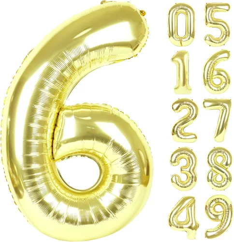Miniatura 87 de Globo de cumpleaños número 4 dorado de 40 pulgadas, globos gigantes del número cuatro 14 24 34 40 44 2024, globos grandes de lámina de mylar para Oro