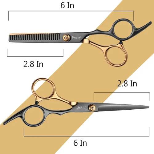 Miniatura 2 de Tijeras de Pelo Juego de Tijeras de Peluquero, Fcysy Kit Profesional de Corte de Pelo, Tijeras de Entresacar para Corte de Pelo, Herramientas de 10