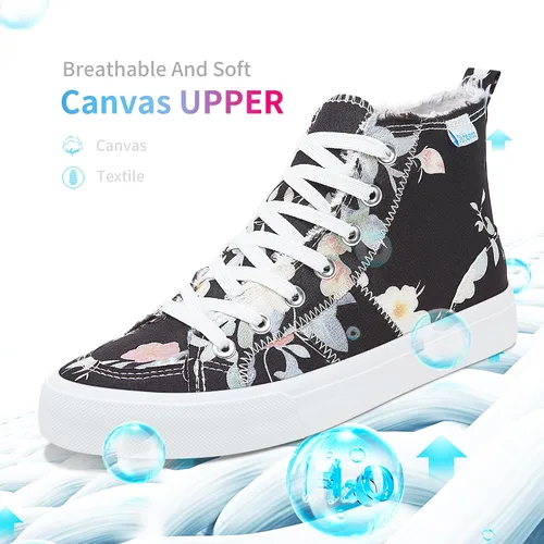 Miniatura 69 de Obtaom Zapatos de lona de alta calidad para mujer/hombre para jugar a media pantorrilla, zapatillas de deporte de moda casuales con cordones de alta