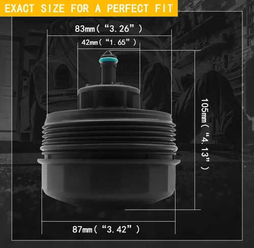 Miniatura 2 de Tapa de la carcasa del filtro de aceite 11427525334 compatible con BMW 323I 525I 128I 325XI 328XI 330XI 335XI 525XI 528XI 530XI 535XI 740LI X3 X5 X6