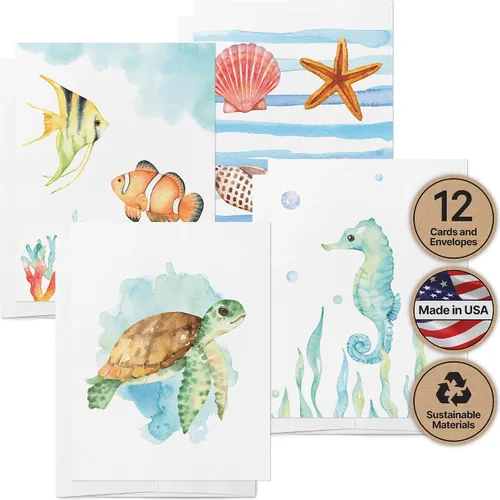 Miniatura 18 de Twigs Paper - Tarjetas de felicitación de aves americanas surtidas - Tarjetas de papelería con sobres, tarjeta de agradecimiento, tarjetas de notas