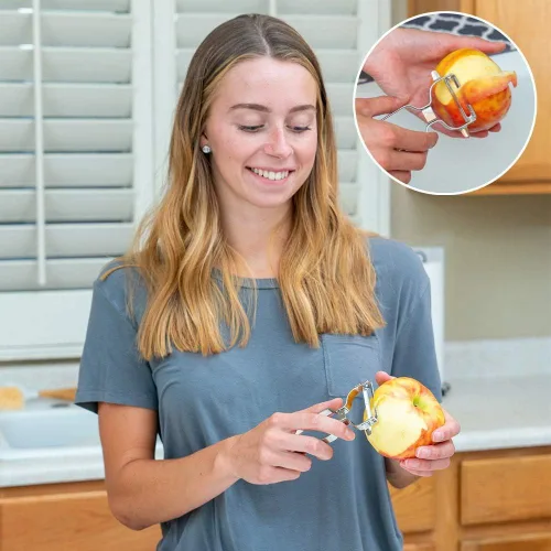 Miniatura 2 de Pelador de verduras de acero inoxidable para cocina, pelador en Y, seguro de usar, papa, fruta, zanahoria, peeler, peeler, fácil de pelar y limpiar