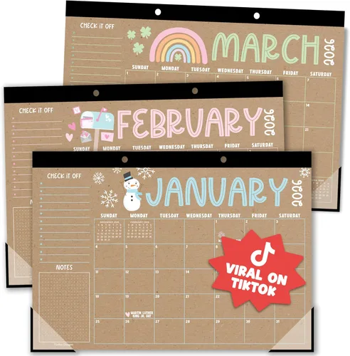 Hadley Designs Calendario de escritorio grande 2026-2027 – Calendario de escritorio 2026, calendarios de escritorio de 18 meses para el hogar, la