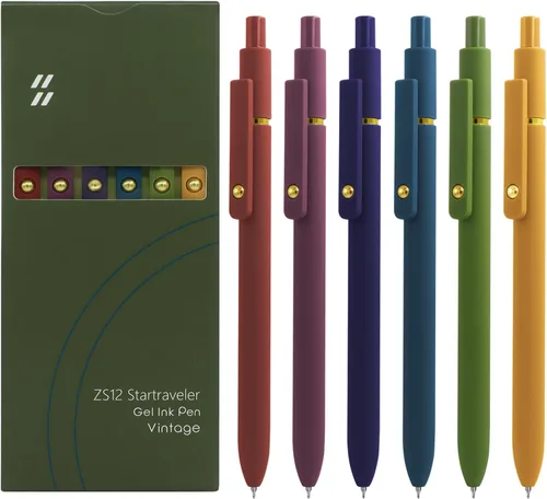 Miniatura 15 de UIXJODO Bolígrafos de gel, 10 piezas de 0,5 mm, bolígrafos de tinta negra de punta fina de escritura suave, bolígrafos retráctiles de la serie