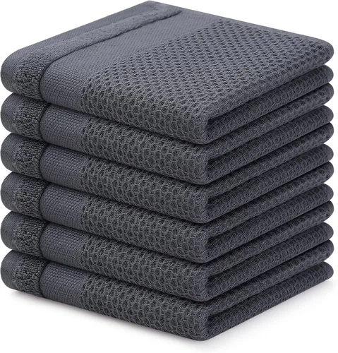 Miniatura 55 de Homaxy Paños de cocina 100% algodón, paquete de 8 – 12 x 12 pulgadas, tejido de gofre, muy suaves y absorbentes, paños de cocina de secado rápido