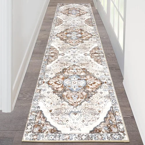 Miniatura 131 de HEBE Alfombra Pasillo 2'x10' Lavable Vintage Desgastada Alfombras de Área Antideslizante Alfombra de Lavandería Boho Alfombras de Piso para Pasillos