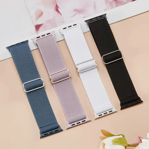 Miniatura 7 de Paquete de 4 correas elásticas Solo Loop compatibles con Apple Watch de 1.496 pulgadas, 1.575 pulgadas, 1.614 pulgadas, 1.654 pulgadas, 1.732