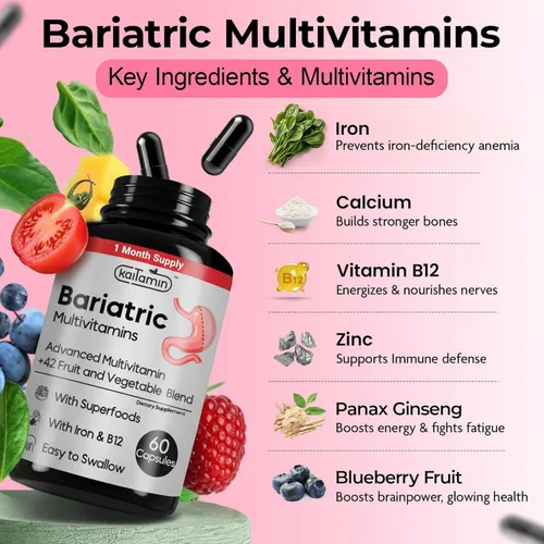 Miniatura 2 de Multivitamínico Bariátrico con Hierro - Cápsula Fácil de Tragar para Después de Cirugía Bariátrica - Post Manga Gástrica y Post Bypass con Mezcla
